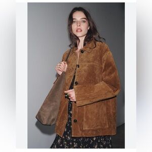 Zara NWT Leather Suede Jacket - beautiful!!! L